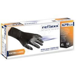 Одноразовые перчатки химостойкие сверхдлинные 30см. Reflexx N79P-L Plus. 7,7 гр. Толщина 0,14 мм.